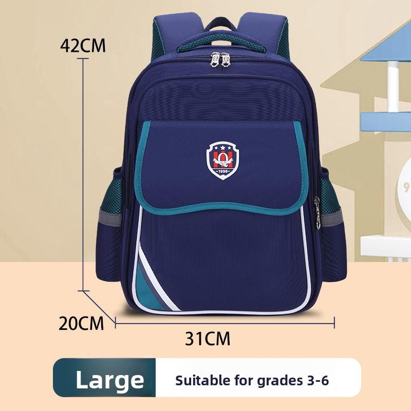 Primary School Students British Style School Bag 1-6 Grade Waterproof Ridge Protection Luminous Large Capacity Simple Backpack