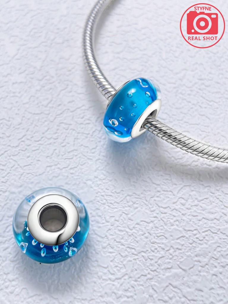 Charms Plata Bubble Glass Beads Charm Copper Plated Fit Charms Copperoriginal Bracelet For Jewelry Making Diy Charm