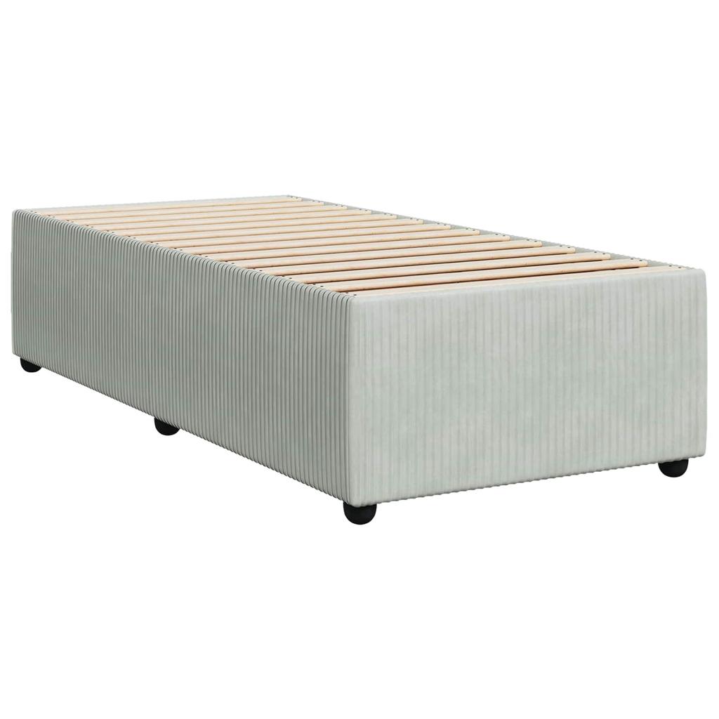 LED Upholstered Bed with Mattress Light Gray 90 X 190 Cm Velvet