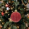 6Pcs Christmas Tree Hanging Ornaments Flocking Ball Pendant Festive Xmas Decor for Tree Home Party Hotel Mall Reusable