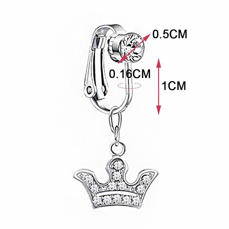 1 Pezzo Anello Finto Ombelico Piercing Finto Ombelico Clip a Corona On Ombelicale Finto Piercing Non Ombelicale Farfalla Cartilagine Gioielli per il Corpo