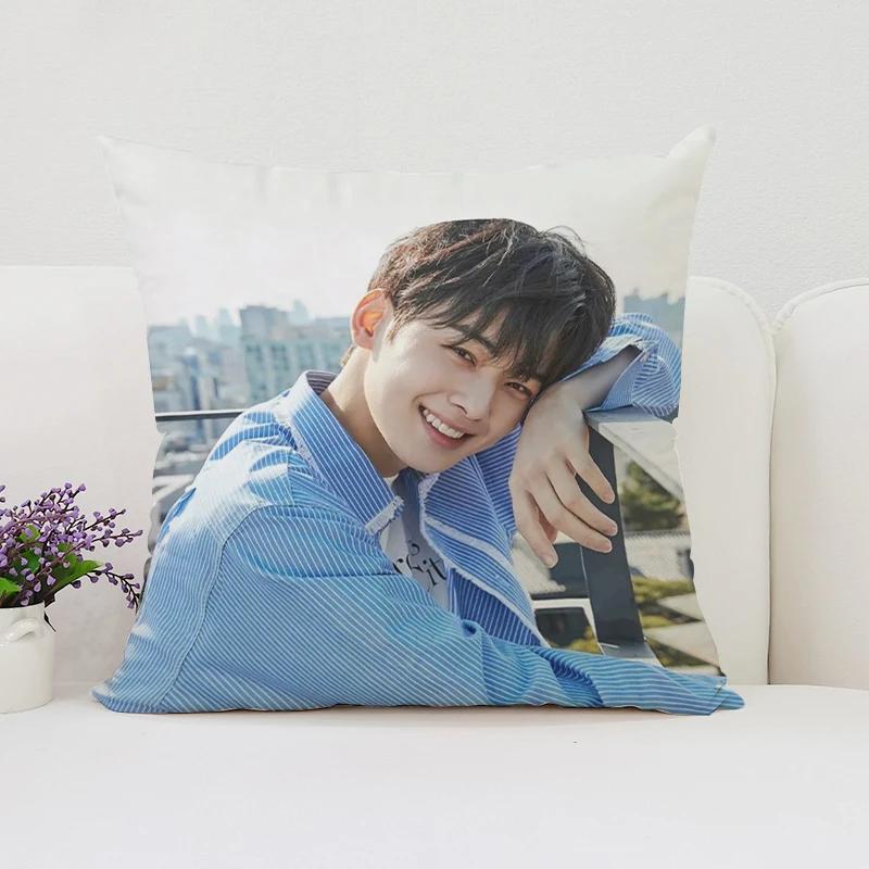 Decorative Pillow Cover 45x45 Cushions Covers C-Cha Eun Woo Fan Gifts Bed Pillowcases Cushion Cover 50x50 Home Decoration Cases