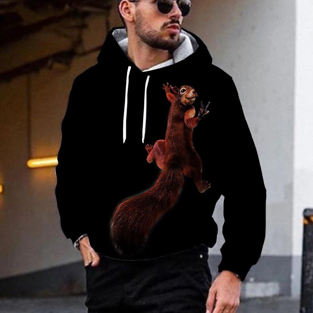 Sweats à capuche animaux drôles Graphique écureuil Imprimé 3D Homme Femme Mode Streetwear Pulls à capuche Sweat-shirts à capuche Vêtements pour enfants