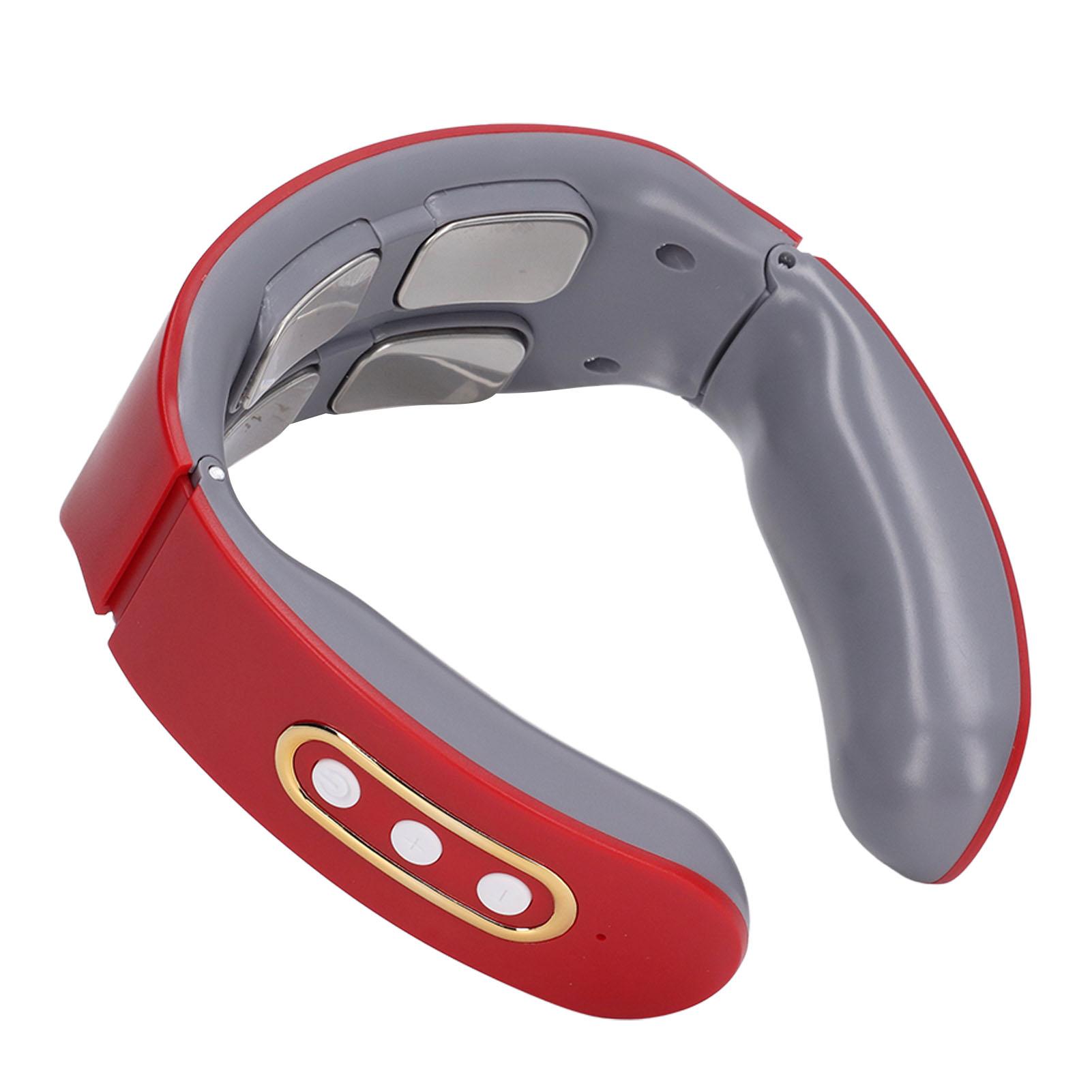 

Электрический импульсный массажер для шеи с подогревом 6 режимов 9 уровней 4 подушечки беспроводной массажер для шейного отдела позвоночника красный