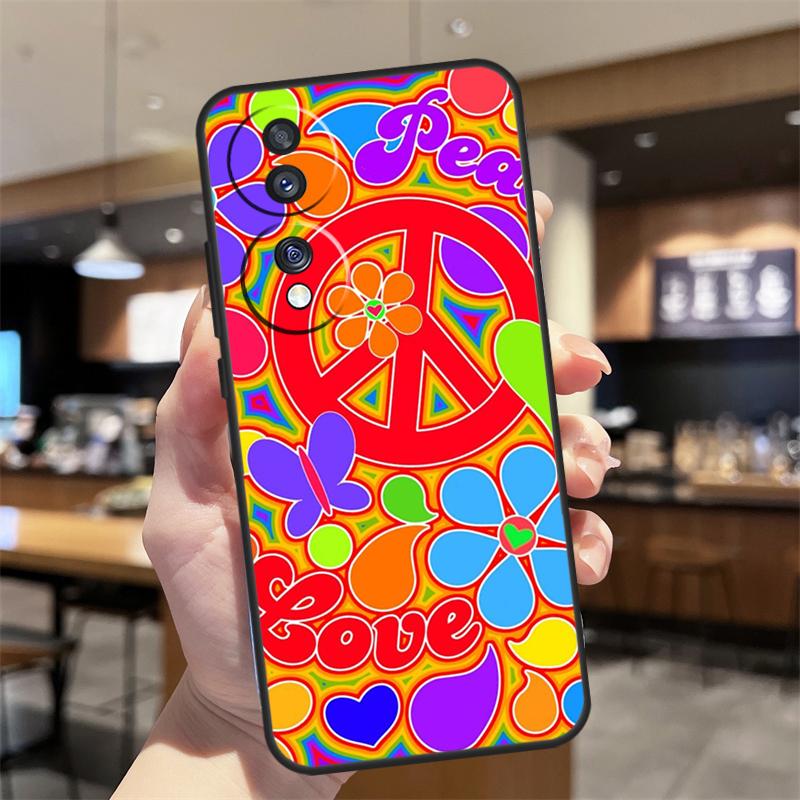 Hippy Hippie Psychedelic Art Peace Case For Honor Magic 5 6 7 8 Pro Honor 200 400 50 70 90 Lite X8b X8c X9b X9c X9d Win RT Cover