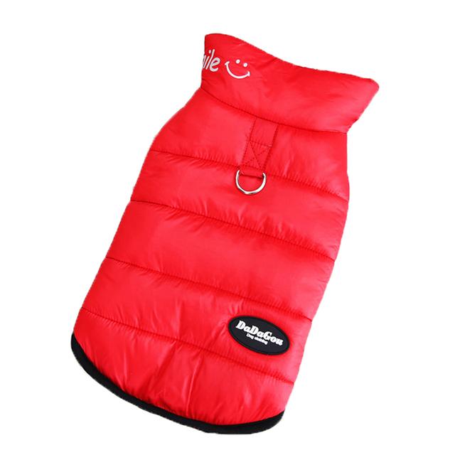 

Зимний жилет для собак для маленьких собак, водонепроницаемая одежда для собак, теплая куртка для домашних животных с тяговым D-образным кольцом, костюм для щенка, пальто для чихуахуа-йорка S красный