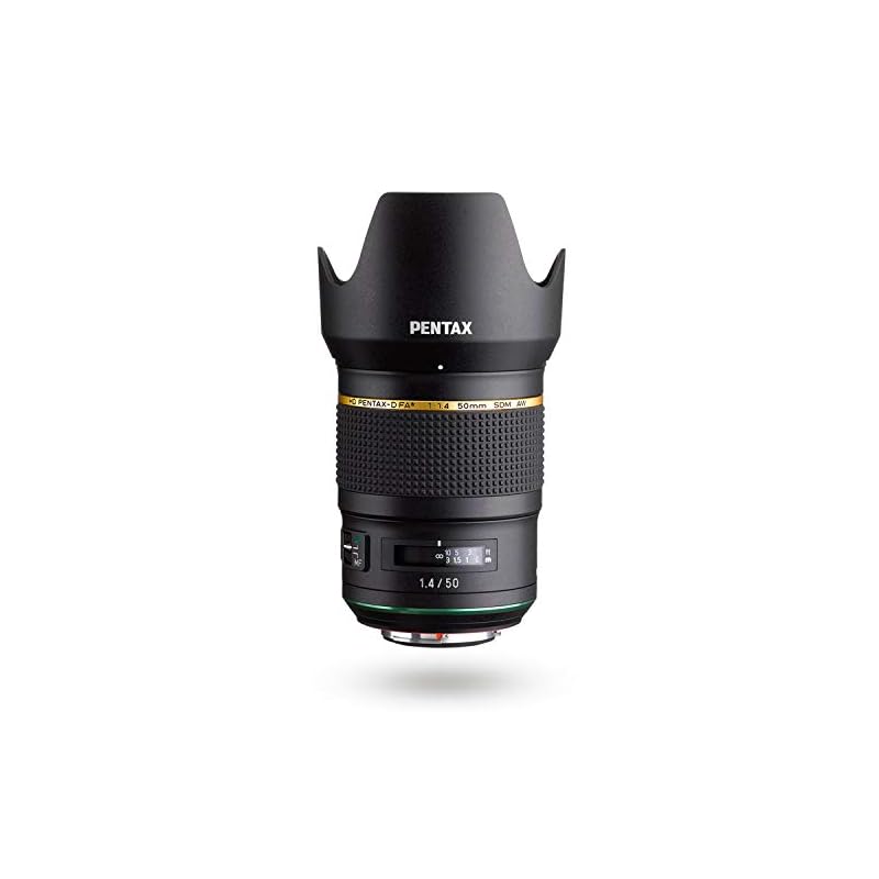 Pentax HD Pentax D FA 50mm 1.4 SDM AW Full Frame All-Weather Camera Lens, Black