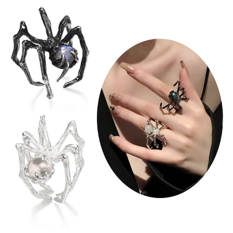 Pack of 2 Finger Rings Adjustable Rings Women Opening Rings Spiders Shaped Finger Rings Jewelry Gift for Women Girls