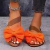 Sommerliche Damen Freizeit Sandalen mit flachem Absatz, ohne Zehen, mit modischer Schleife