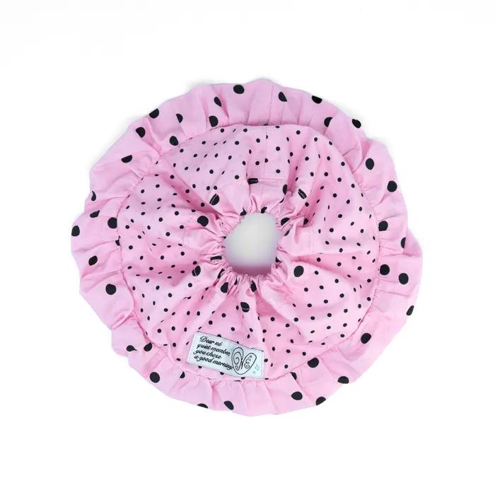 Polka Dot Ruffle Scrunchie (pink)