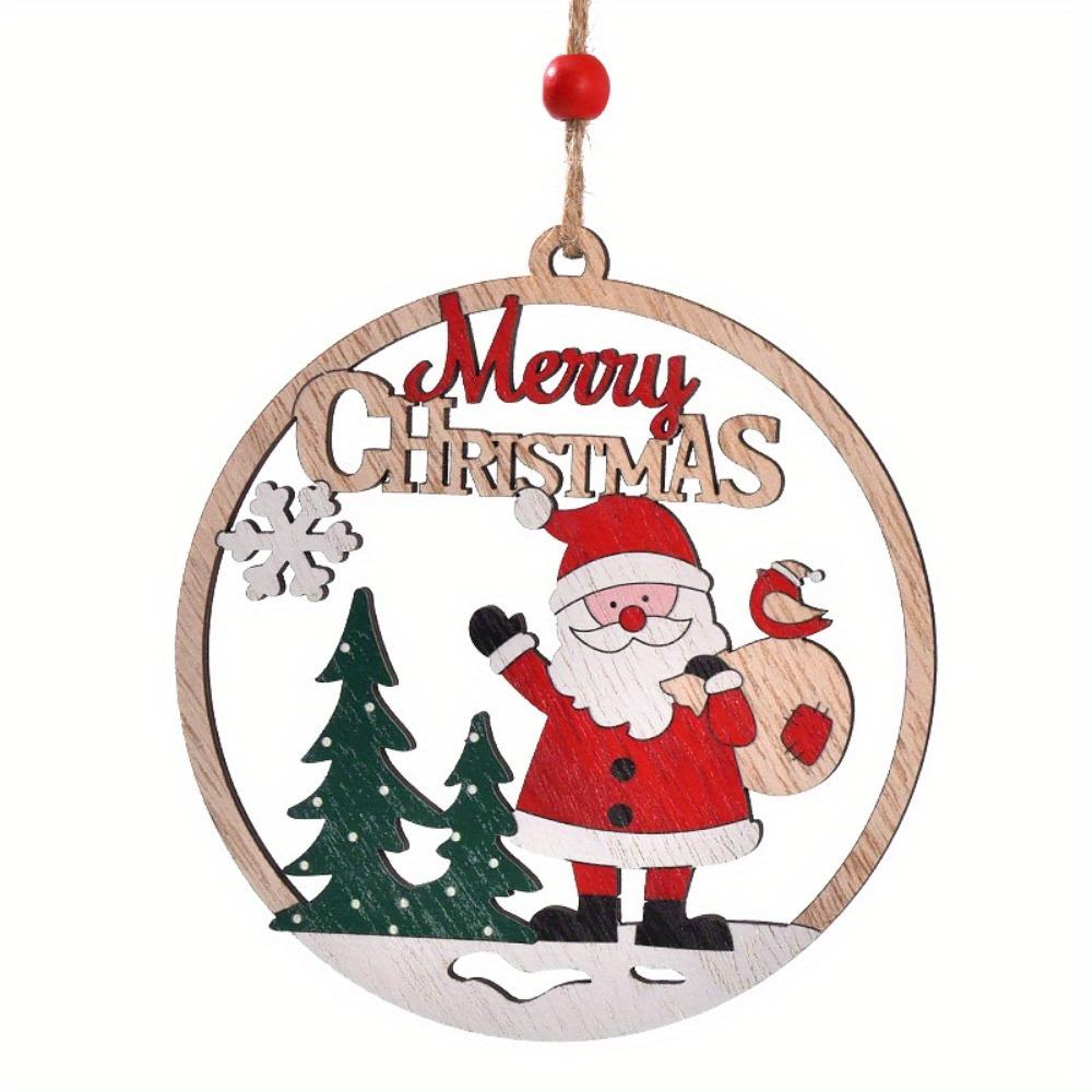 Christmas Pendants Christmas Decorations Wooden Pendants Christmas Hollowed-out Old Man Hang Out Christmas Decorations