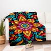 "Vibrant Mandala Art Print: Colorful Floral Design for Home Decor"Blanket Flannel Throw Blanket for Sofa, Bed, Travel, Camping, Office, Couc