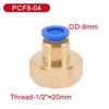5Pcs 4/6/8/10/12mm PCF Pneumatic Quick Connector Water Air Fitting BSP Female Thread Brass Quick Joint Hose Tube Pipe Fuel System Fittings7