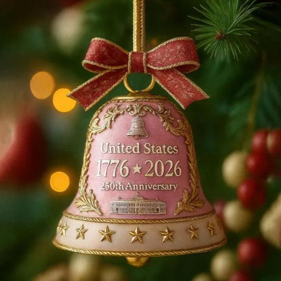 USA 250-årsjubileum Klokke Ornament Minne Dørklokke Juletrepynt Patriotisk Suvenir Gaver til Samlere