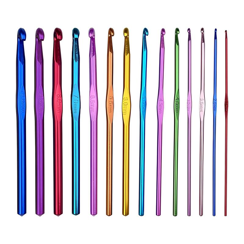 12/14Pcs Crochet Hooks Set Aluminium Needles for Knitting DIY Crochet Hook Woolen Crochet Hook for Blanket Art Craft Sewing Tool
