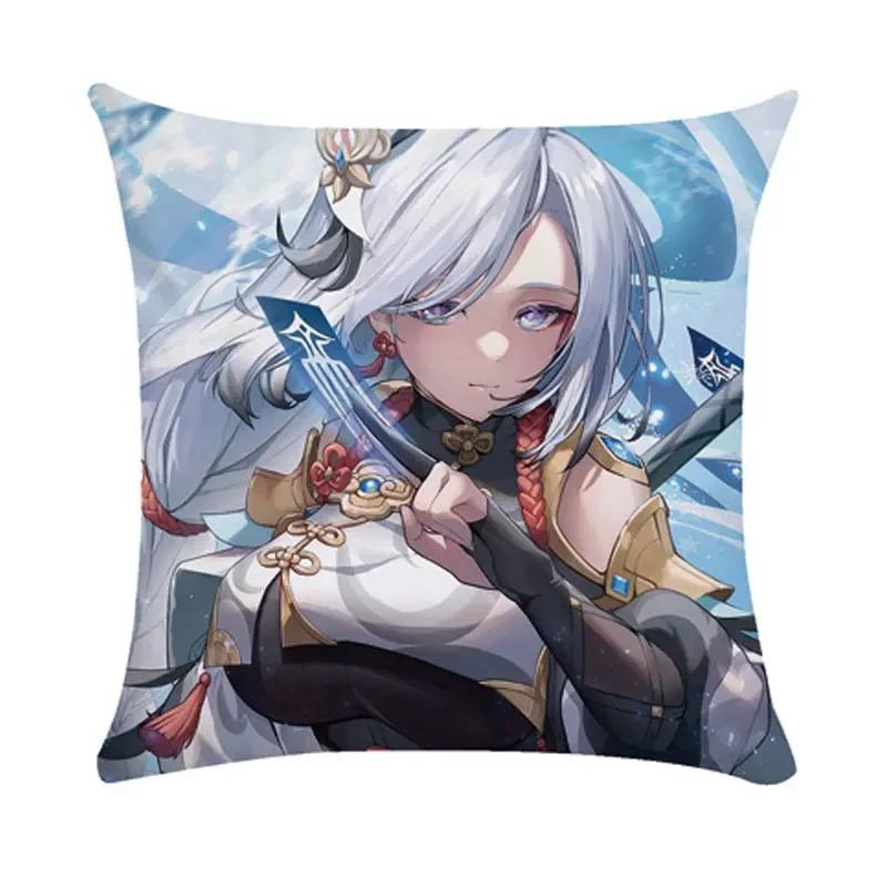 40/45/50cm Genshin Pillowcases Dormitory Sofa Bedside Cushion Cover Cartoon Anime Home Decor Throw Pillow Case