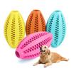 Pet Chew Toy Food Leakage Puzzle Slow Feeder Rugby Shape Natural Rubber Bite-Resistant Clean Teeth Massage Gums Dog Toy