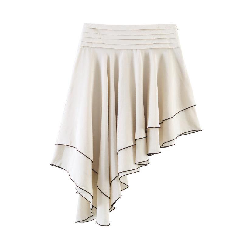 2026 Spring European & American Style Asymmetrical Layered Fashion Skirt M