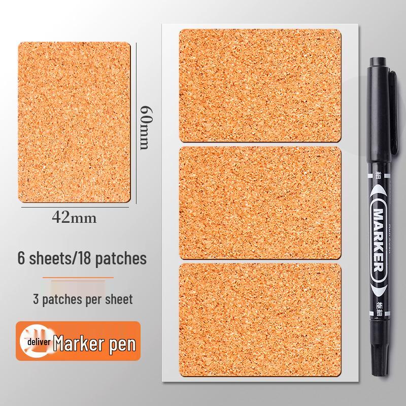 Color Cork Self-Adhesive Label Stickers for Handwritten Notes and Small Markers