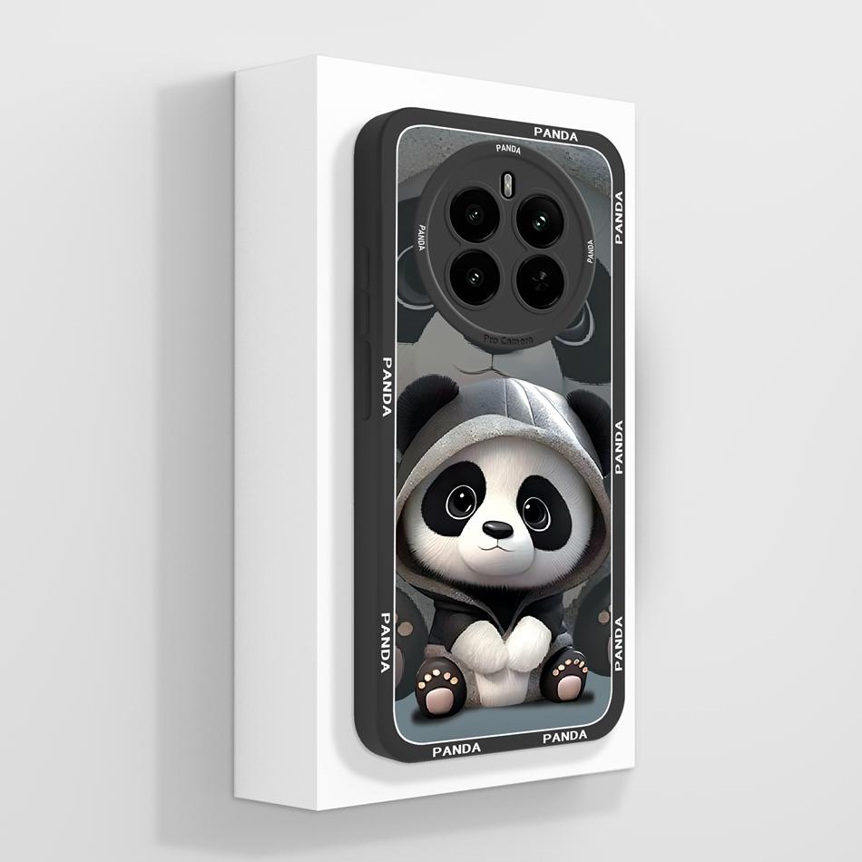 For Realme 13 Pro Plus Case Cute Panda Back Cover For Realme13 4G 5G Realme 13 Plus 13+ 13Pro+ Housing Liquid Silicone Bumper