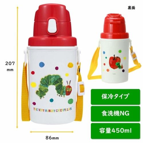 Gakken Stafle "The Very Hungry Caterpillar" Water Bottle, 450ml, Insulated, Dot Pattern, K16016