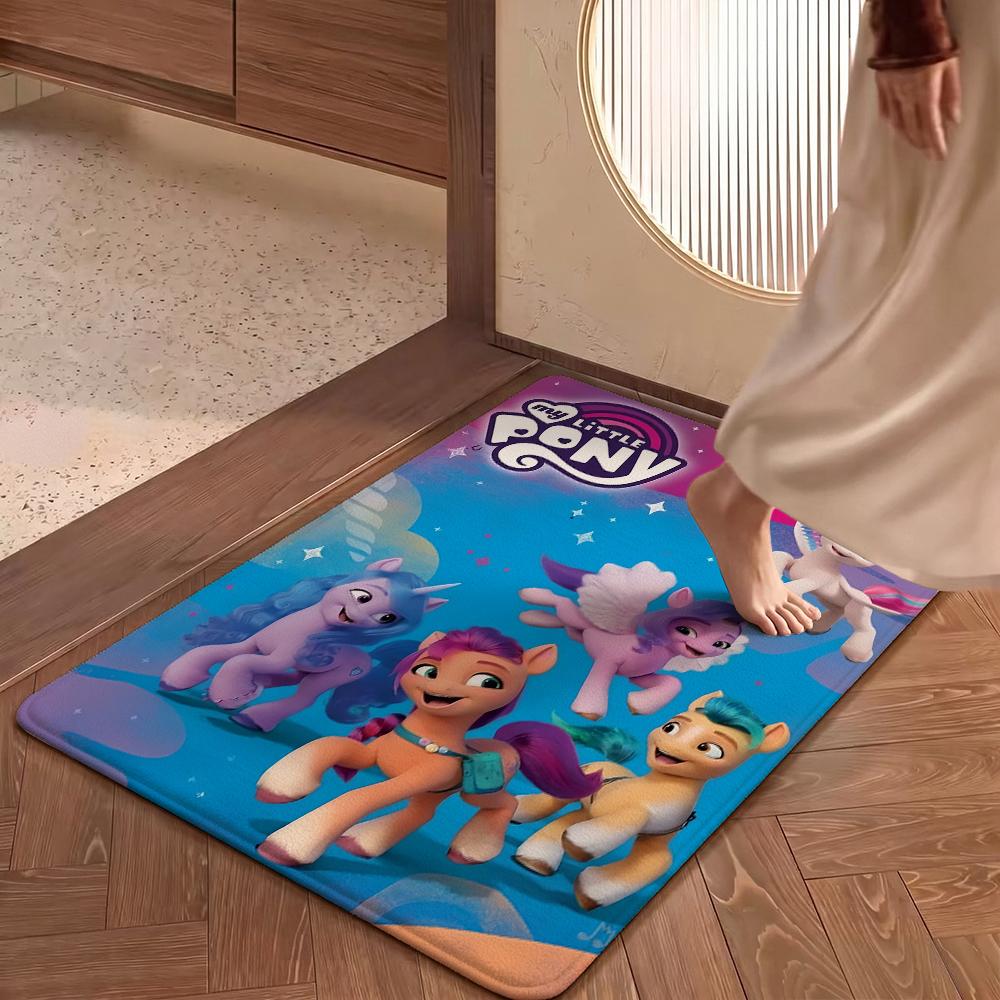 Magical Friendship Pony Gang Theme Rug Soft Nonslip Carpet For Bedroom Study Home Decor Holiday Gift