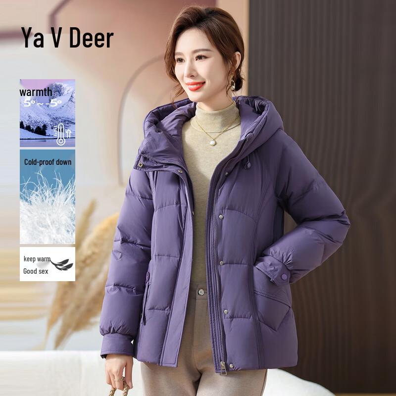 

Yalu 2025 Women s Hooded White Duck Down Jacket L