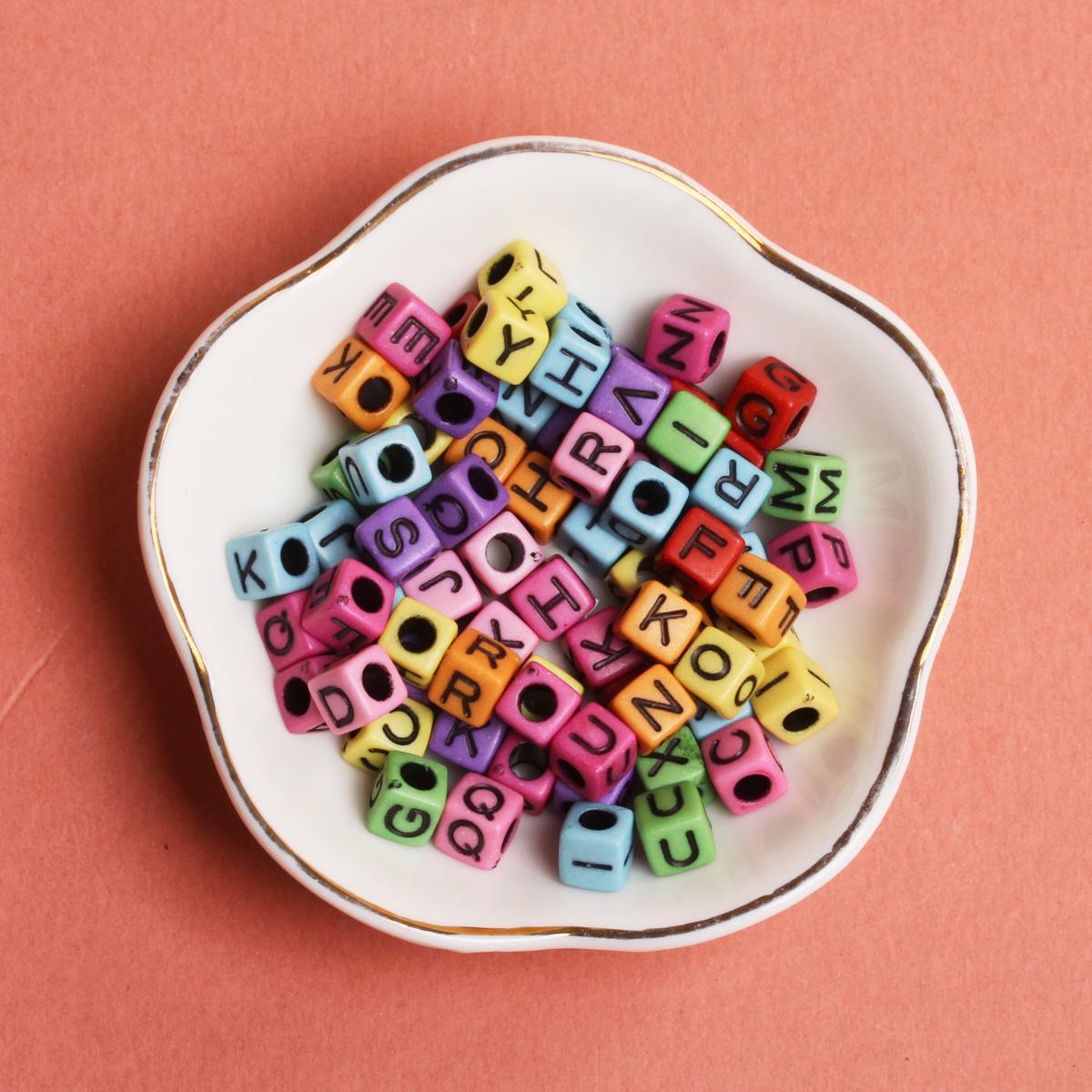 

Материалы Браслет Ожерелье Аксессуары Квадратные Буквы Бусины Акриловые Украшения Изготовление 6 мм 30 шт Модный Кубик DIY