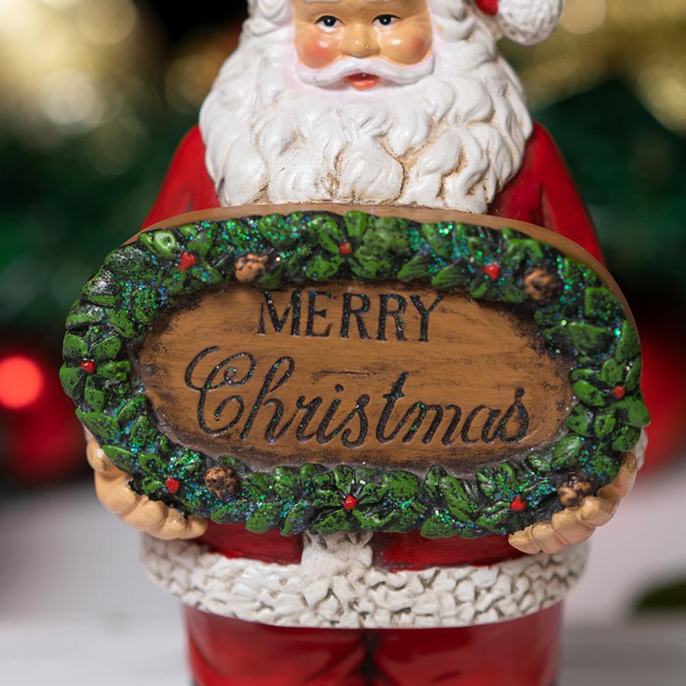Christmas Ornaments Resin Craft Santa Claus Desktop Decoration Festive Santa Claus Resin Statues for Holiday for Shelf Home