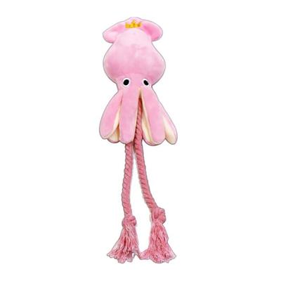 Giocattolo di peluche per cani a forma di polpo, colori vivaci, giocattolo di peluche interattivo per cani con corda per