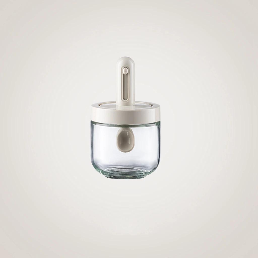 Seasoning Box Lid Telescopic Leak-proof Glass Storage Bottle Condiment Seasoning Spice Jars Sub-packed Canister Salt Glass Box