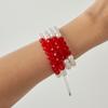Sweet Cool Goth Blood Dripping Fringed Necklace Choker Halloween Blood Imitation Pearl Beaded Necklace