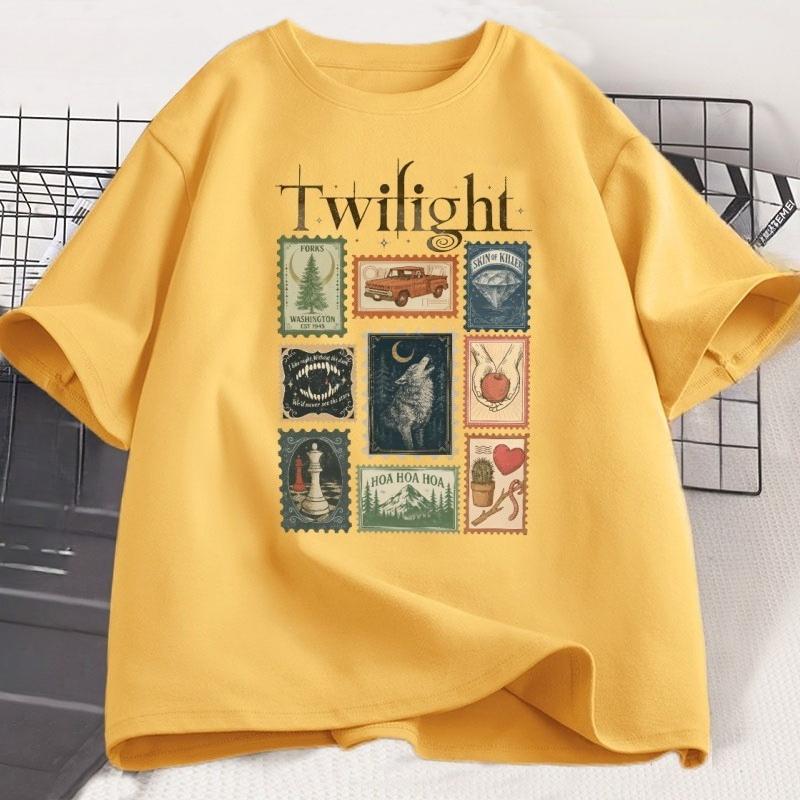 

Vintage Twilight Forks Tshirt Book Lover Cotton Unisex Women Tshirt Unisex Clothing Summer Aesthetic High Quality Tees Shirts Tops 4XL