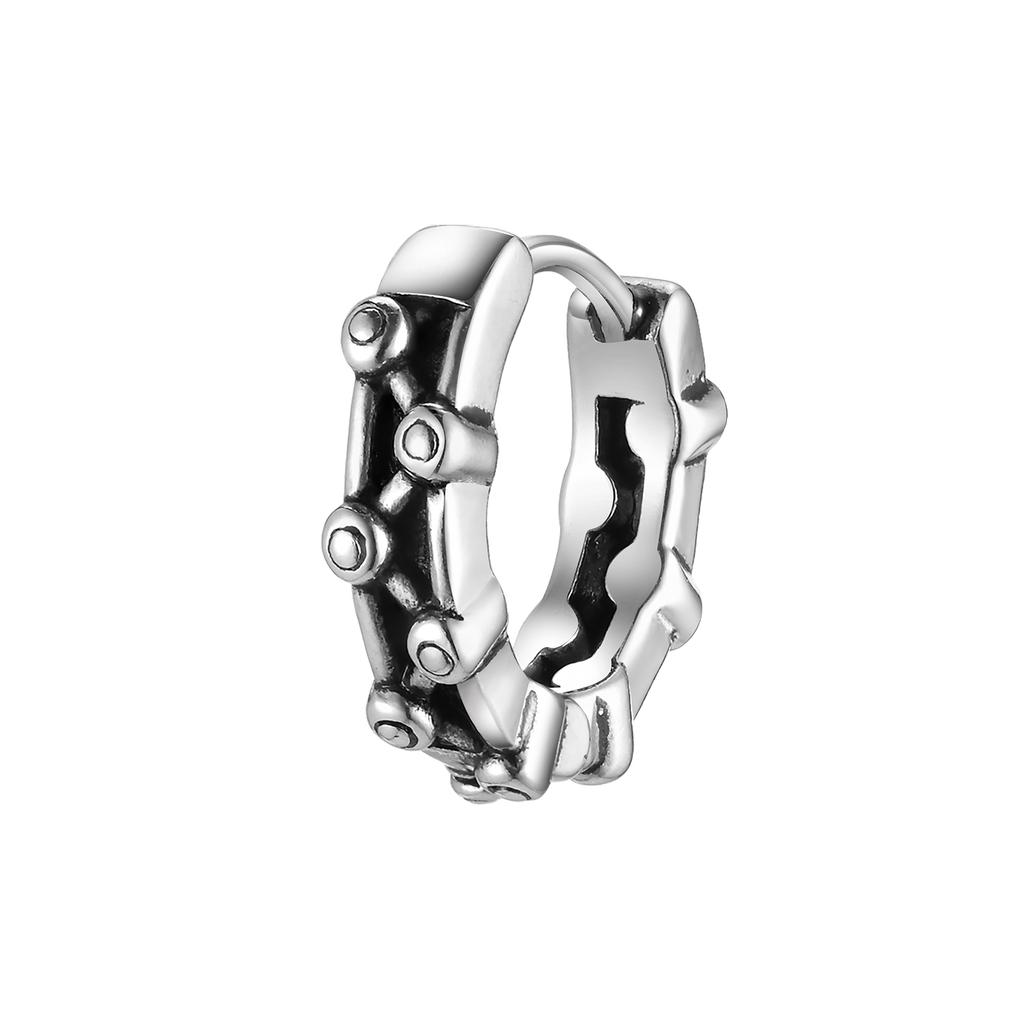 Irregular Hoop Earrings for Men Boys,Stainless Steel Huggie Hoop Earrings,Retro Punk Jewelry