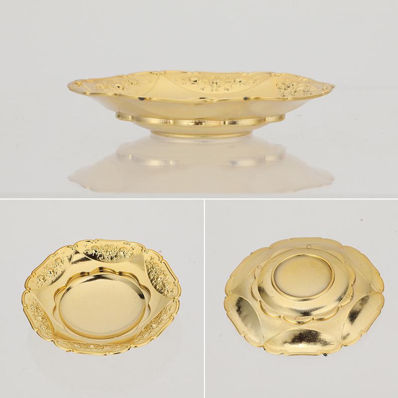 6pcs Cake Plate Festive Dim Sum Plastic Plate Fruit Plate Plating Gold Sauce Dish Small Tray Wedding Table Decoration 8 Styles
