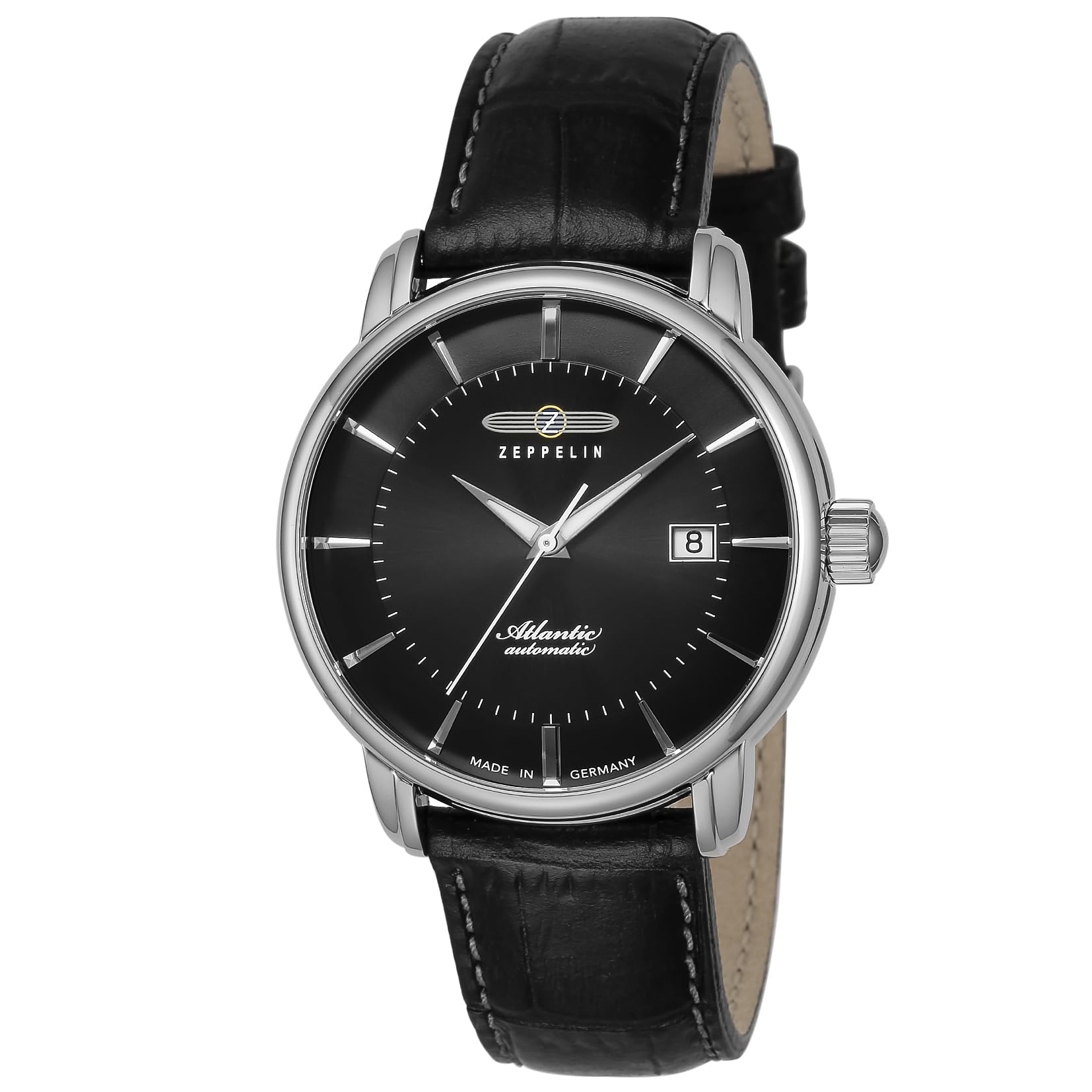 

[Zeppelin] ATRANTIC Watch, Black Dial, Stainless Steel, Automatic, 41MM, German, Watch 8452-2, Men s [Used]