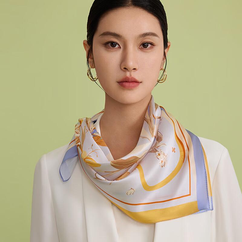 Jinsanta Floral Mulberry Silk Scarf Gift Box