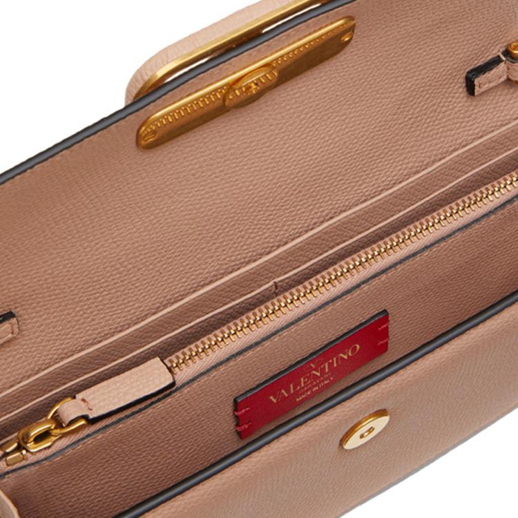 Valentino Vlogo Signature Grain Calfskin Chain Shoulder Bag Clutch Tote Wallet Women Bags Cinnamon-Pink ZW2P0-S93RQR-GF9