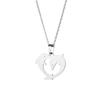 Dolphin Elephant Pig Animal Pendant Necklaces Stainless Steel Jewelry Gift for Women Men