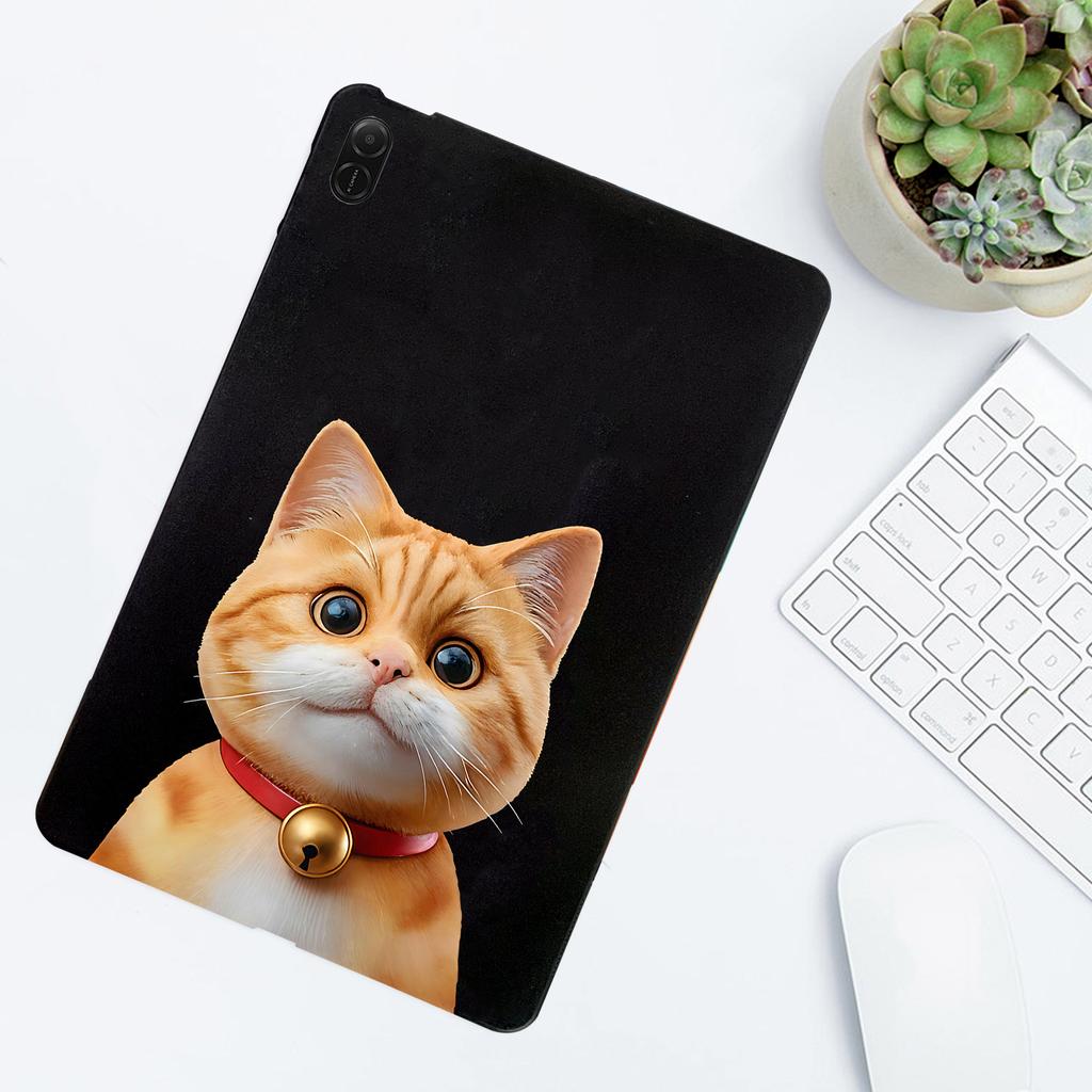 Cartoon Puppy Cat Soft Black TPU Protective Case For Honor Pad X8A Pad9 Shockproof Cover Tablet Cases For Huawei MediaPad T5 T10s MatePad SE Air
