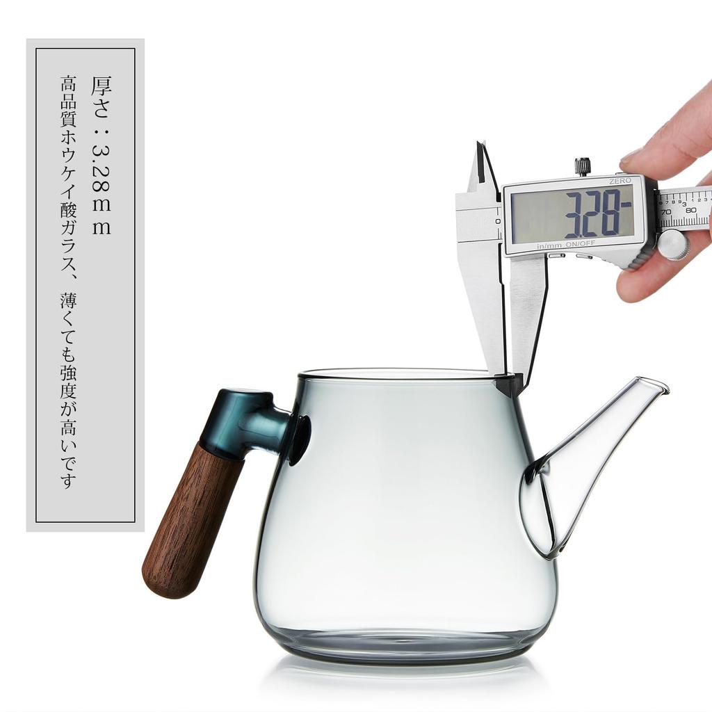 Pokaro Teekanne aus hitzebeständigem Glas, Fassungsvermögen 870 ml, mit herausnehmbarem Teefilter, einfache und bequeme Zubereitung, durchsichtige Teekanne, hitzebeständig,