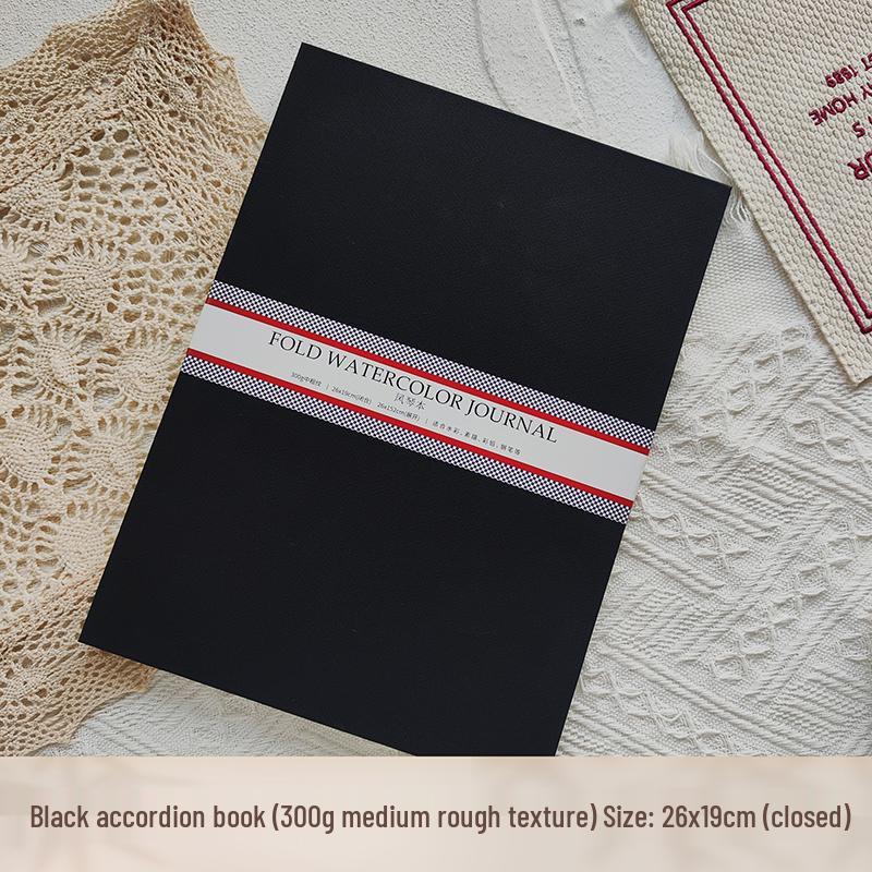 Accordion Watercolor Fabric Journal with Fine Grain Cotton Pulp Paper (30 Blank Postcards)