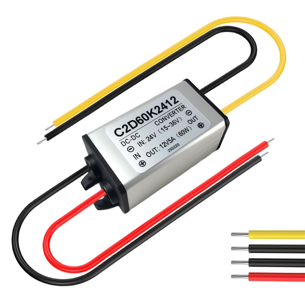 

DC 24V to 5A 60W Waterproof DC-DC Converter Back Voltage Regulator for Truck SUV Marine (Input Voltage 15-36V)