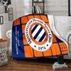 Montpellier Sport Club Flannel Blanket, Soft Polyester, Modern Design, All-Season for Camping, Travel, Gifts for holidays or birthdays
