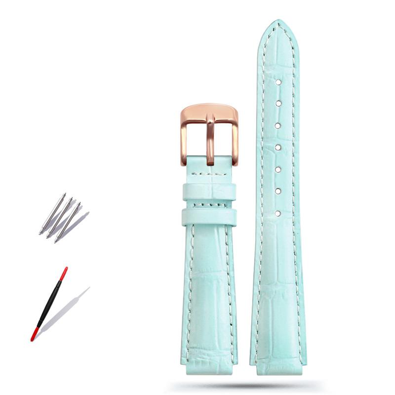 Pulseira de couro genuíno para relógio feminino Casio LTP-2069 LTP-V007 V300 VT01 com pulseira convexa 14mm