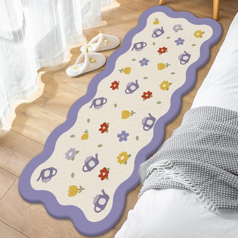 Thickened Imitation Cashmere Floor Mat, Small Fresh Bedroom Bedside Blanket, Living Room Carpet, Household Bay Window Mat