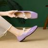 Flats Shoes Women Fashion Flat Single Shoes Women's New Spring and Autumn Bow French Retro Ballet Red Mary Jane Shoes