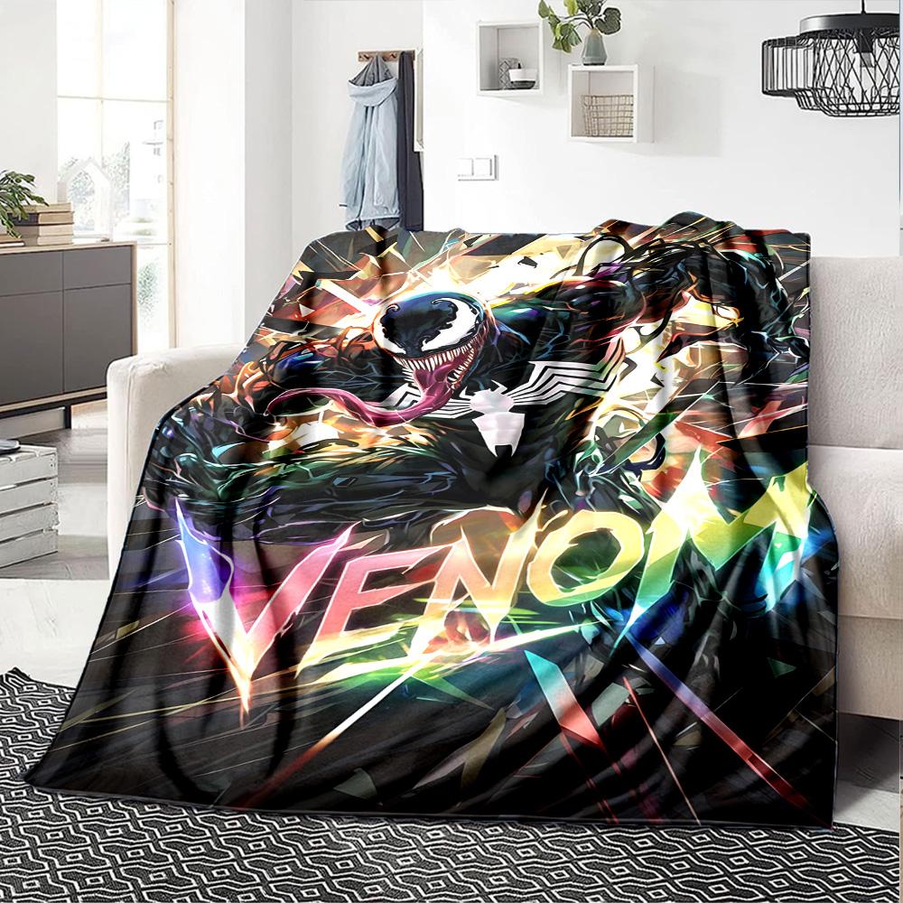 1pc Venom Dominates Night Flannel Blanket for Super Soft Cute Comfort Blanket for Travel Bedding Couch Sofa Blanket Y82525