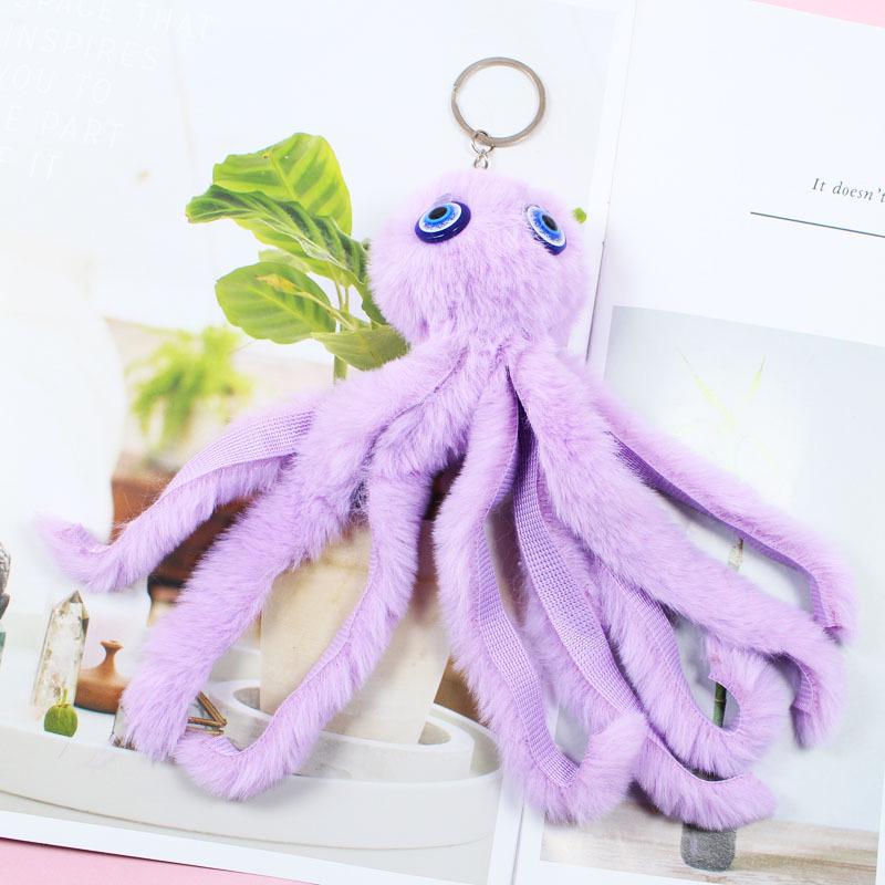 

Cute Fluffy Octopus Keychain Doll Pendant for Bags & Backpacks