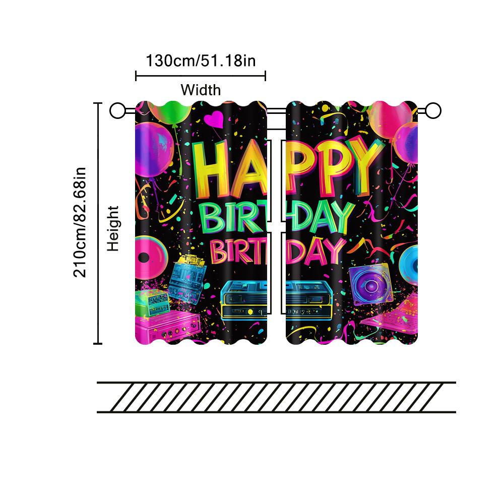 Set Of 2 Filtering Curtains Excluding Rods Non Movable Without Batteries Themed Birthday Party Use Bedrooms Made Polyester Bedroom Decor Window